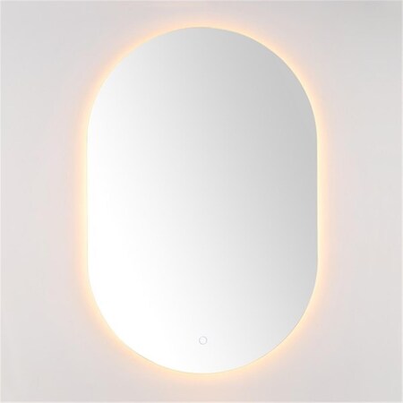 Safavieh 36 in. Jax Aluminum LED Mirror, White LMR1007A